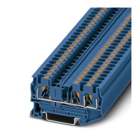 Feed-through terminal block, 800 V, 32 A, push-in connection, No. of connections: 3, cross section: 0.2 mm2 - 6 mm2, blue