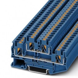 Double-level terminal block, push-in connection, cross section: 0.2 mm2 - 6 mm2, blue