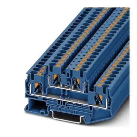 Double-level terminal block, push-in connection, cross section: 0.2 mm2 - 6 mm2, blue
