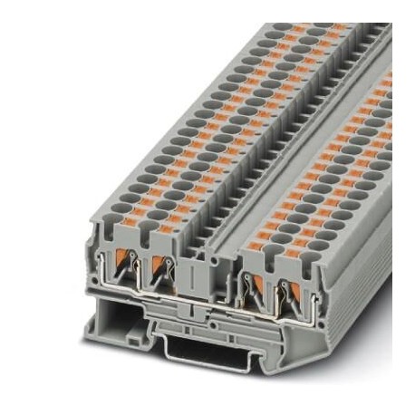 Feed-through terminal block, 800 V, 32 A, push-in connection, No. of connections: 4, cross section: 0.2 mm2 - 6 mm2, gray