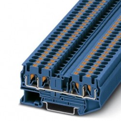 Feed-through terminal block, 800 V, 32 A, push-in connection, No. of connections: 4, cross section: 0.2 mm2 - 6 mm2, blue