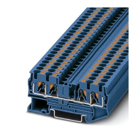 Feed-through terminal block, 800 V, 32 A, push-in connection, No. of connections: 4, cross section: 0.2 mm2 - 6 mm2, blue