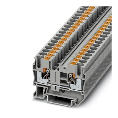Feed-through terminal block, 1000 V, 41 A, push-in connection, No. of connections: 2, cross section: 0.5 mm2 - 10 mm2, gray