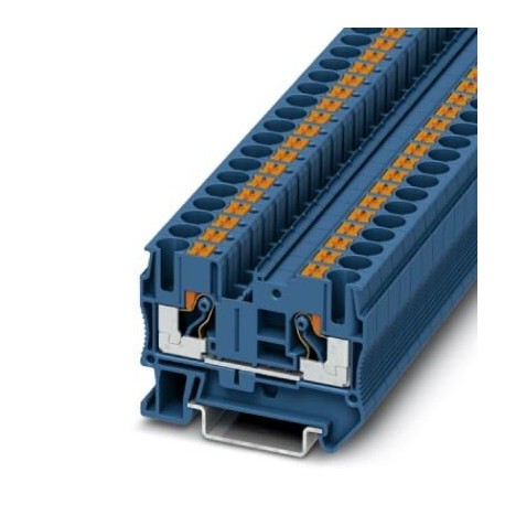 Feed-through terminal block, 1000 V, 41 A, push-in connection, No. of connections: 2, cross section: 0.5 mm2 - 10 mm2, blue