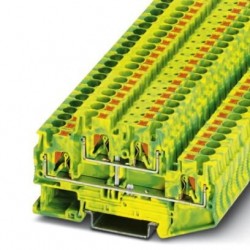 Dvokatna redna stezaljka PTTB 4-PE, sa zaštitnim uzemljenjem, push-in priključak, presjek: 0.2 mm2 - 6 mm2, žuto-zelena