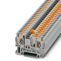 Knife disconnect terminal block,  500 V, nominal current: 20 A, push-in connection, cross section: 0.2 mm2 - 6 mm2, gray
