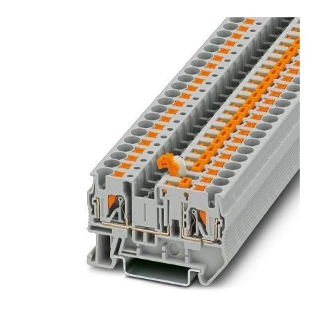 Knife disconnect terminal block,  500 V, nominal current: 20 A, push-in connection, cross section: 0.2 mm2 - 6 mm2, gray