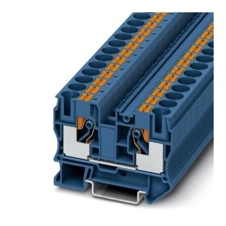 Feed-through terminal block, 1000 V, 57 A, push-in connection, No. of connections: 2, cross section: 0.5 mm2 - 16 mm2, blue