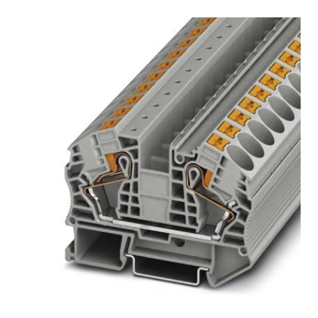 Feed-through terminal block, 1000 V, 76 A, push-in connection, No. of connections: 2, cross section: 0.5 mm2 - 25 mm2, gray