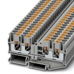 Feed-through terminal block, 1000 V, 41 A, push-in connection, No. of connections: 4, cross section: 0.5 mm2 - 10 mm2, gray