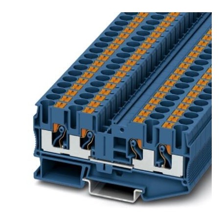 Feed-through terminal block, 1000 V, 41 A, push-in connection, No. of connections: 4, cross section: 0.5 mm2 - 10 mm2, blue