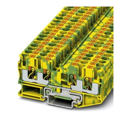 Ground modular terminal block, push-in connection, No. of connections: 4, cross section: 0.5 mm2 - 10 mm2, green-yellow