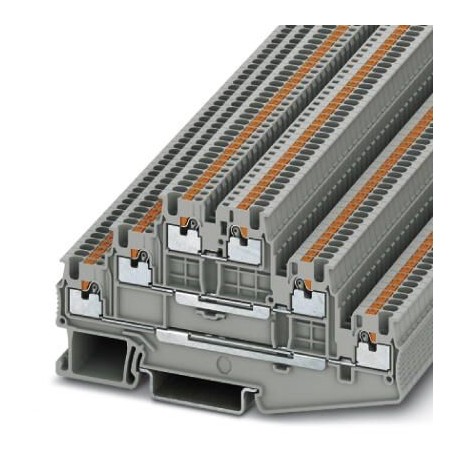 Multi-level terminal block, push-in connection, cross section: 0.14 mm2 - 1.5 mm2, gray