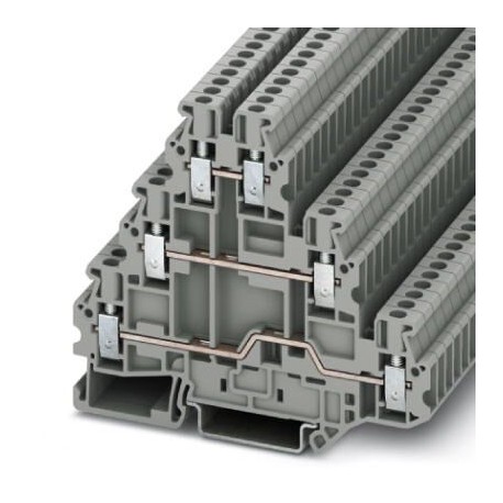 Multi-level terminal block, screw connection, cross section: 0.14 mm2 - 4 mm2, gray