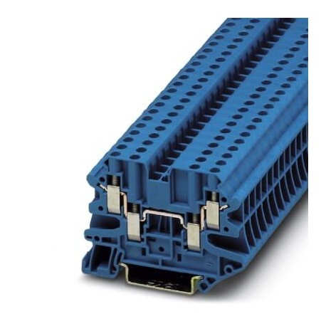 Feed-through terminal block, 500 V, 32 A, screw connection, 4 connections, blue, mounting type: NS 35/7,5, NS 35/15