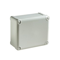Kutija plastična siva ABS, puni poklopac,116×116×62 mm, IP 66