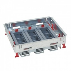Support kit for standard floor boxes - for sockets in horizontal position - adjustable height - 18 modules