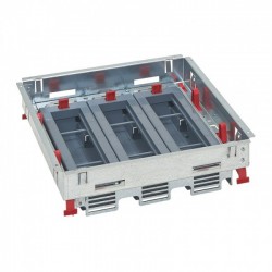 Support kit for standard floor boxes - for sockets in horizontal position - adjustable height - 24 modules