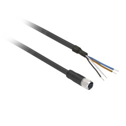 Unaprijed ožičeni konektori XZ, ravni ženski, M12, 4 pina, kabel PUR 5 m