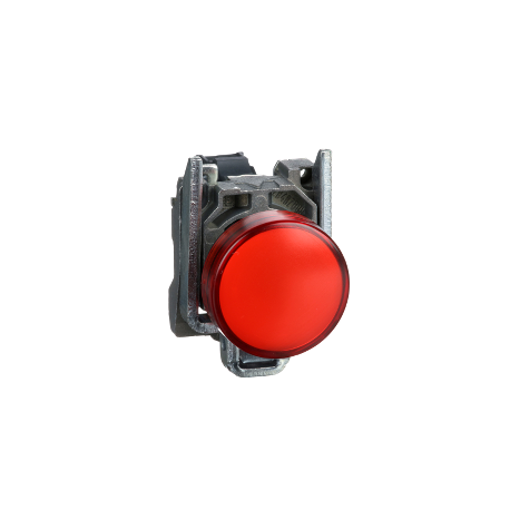 Red complete pilot light diameter: 22, plain lens with integral LED 24V