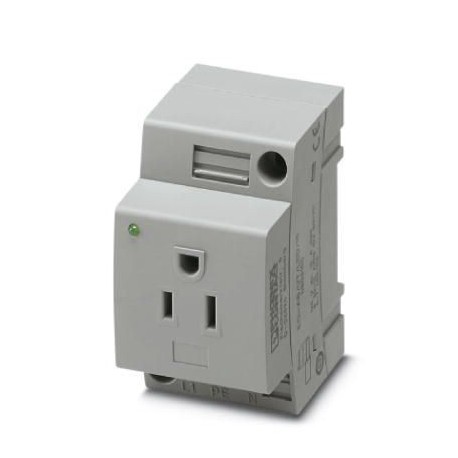 Socket SD-D/SP/GY, DIN standard, 2P, 16A, 250V AC