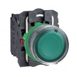Svjetleće tipkalo zeleno 1R+1M kontakt (sa LED-om za 24V)