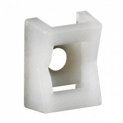 Base for cable ties, white, 21 x 16.5 mm, max. width 9 mm