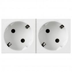Socket outlet Mosaic, 2-way connector, 2P+E, 16A, 4 modules, white