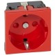 Socket outlet Mosaic, 2P+E, 16A, 2 modules, red