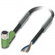 Sensor/actuator cable, 5-position, PUR, black-gray, free cable end, on Socket angled M8, L: 1.5 m, SAC-5P- 1,5-115/M 8FRB