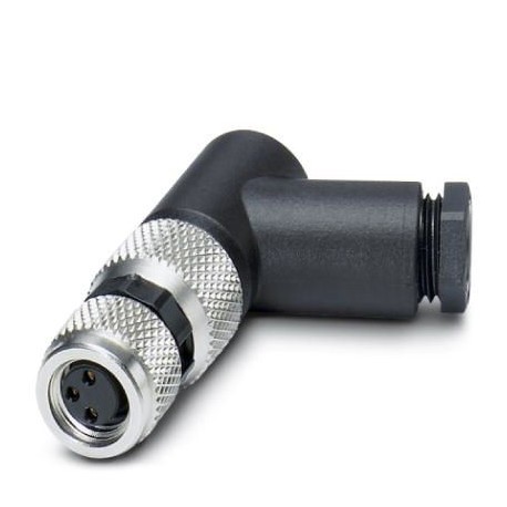 Connector, 3-position, Socket angled M8, Screw connection,  cable 3,5 mm ... 5 mm, SACC-M 8FR-3CON-M-SW