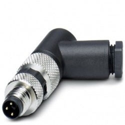 Connector, 3-position, Plug angled M8, Screw connection, cable 3.5 mm ... 5 mm, SACC-M 8MR-3CON-M-SW
