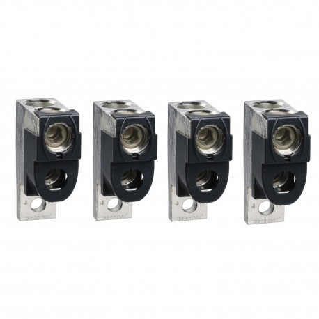 Bare cable connectors, Compact NSX 100/160/250, aluminium, 2 cables 35 mm2 to 300 mm2, set of 4 parts