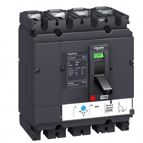 Circuit breaker Compact CVS250NA, 4p, 250A, NA trip unit