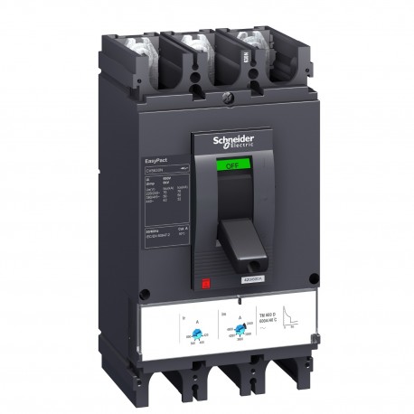 Circuit breaker Compact CVS630N, 3p, 50kA, 630A, ETS 2.3 trip unit