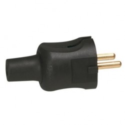 2P plug - 16 A - rubber - straight outlet - bulk