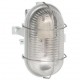 Bulkhead light - IP44 - IK06 - oval 60 W- E27 - metal grid no tool - grey