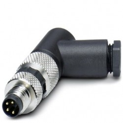 Connector, 4-position, Plug angled M8, Screw connection, cable 3.5 mm ... 5 mm, SACC-M 8MR-4CON-M-SW