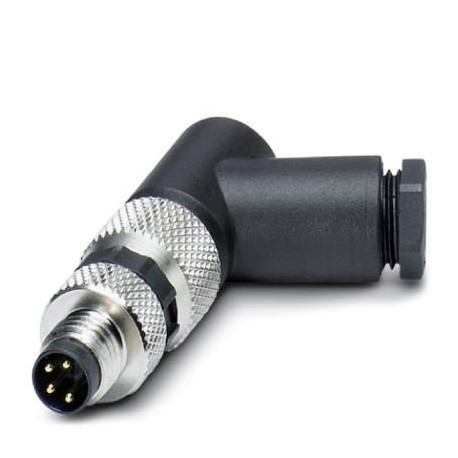 Connector, 4-position, Plug angled M8, Screw connection, cable 3.5 mm ... 5 mm, SACC-M 8MR-4CON-M-SW