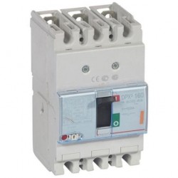 Circuit breaker DPX3 160,3 poles, with rated current of 80A and thermal magnetic protection.
