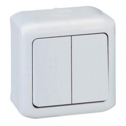 2 gang one-way switch Forix - surface mounting - 10 AX 250 V~ - white