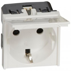 Socket outlet Mosaic, 2P with cover, 2 modules