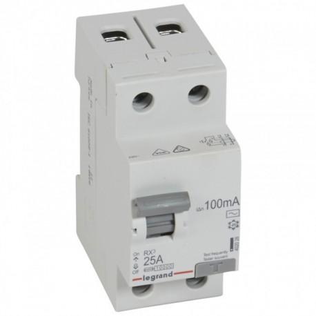 Residual current circuit breakeR ID K, RX3, 2P, 25A, 100  mA, AC type