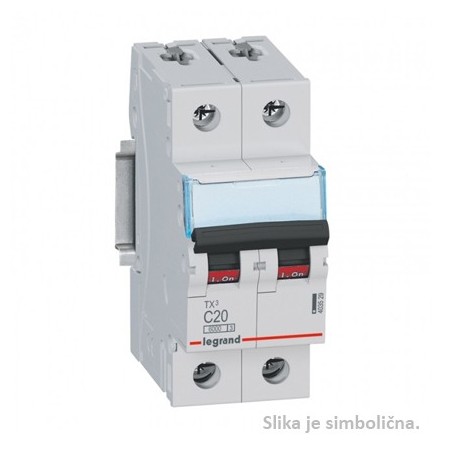 Miniature Circuit Breaker, 6kA,2P, 25A, C curve code