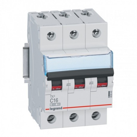 Miniature Circuit Breaker, 6kA,3P, 16A, C curve code