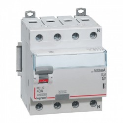 Residual current circuit breake, 4P, DX3, 80A, 500 mA, A type