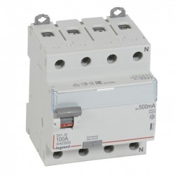 Residual current circuit breake, 4P, DX3, 100A, 500 mA, A type