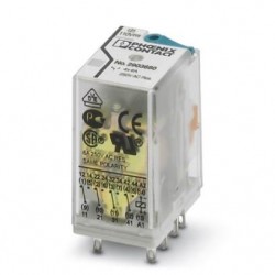 Industrijski utični relej s power kontaktima 4 PDT, testni gumb, LED indikator, mehanički indikatorpoložaja supresorska diod