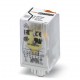 Pluggable octal relay with power contacts, 3 PDT, test button, mechanical switching position indication, input voltage: 230 V A