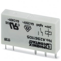 Plug-in miniature power relay, with power contact, 1 PDT, input voltage 24 V DC. REL-MR- 24DC/21